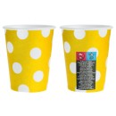 Colour Yellow Polka Dots Yellow paper cup 6 pcs 270 ml