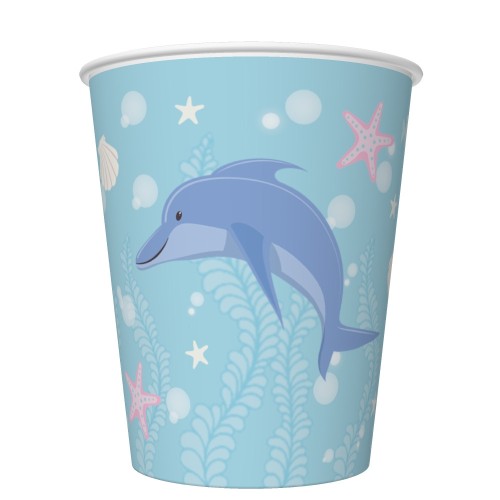 Mermaid Pastel paper cup 8 pcs 250 ml