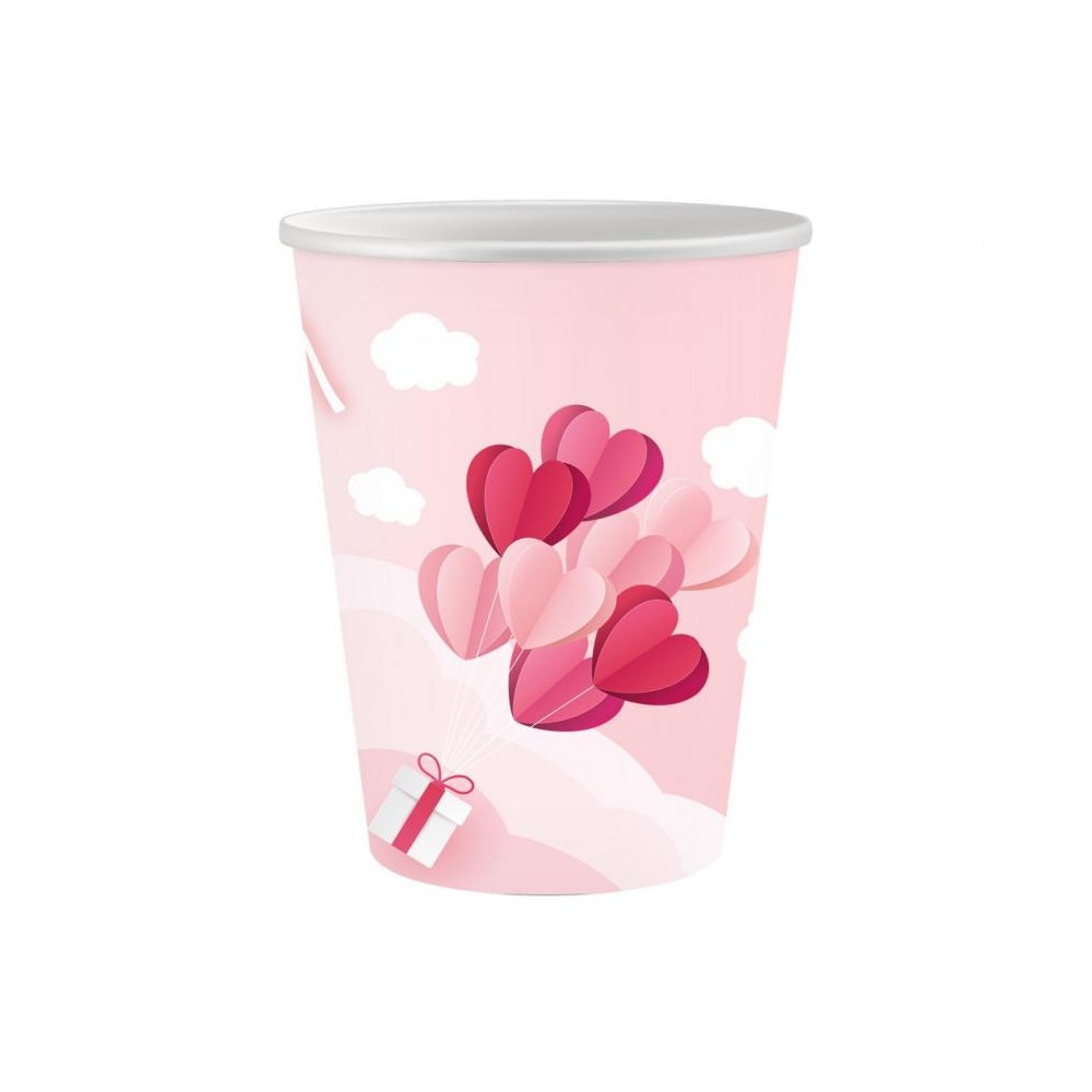 Love Love Is In The Air Pink paper cup 6 pcs 250 ml