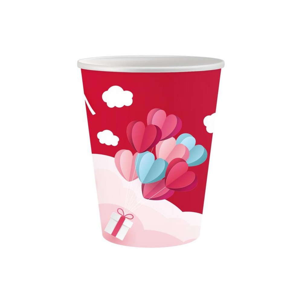 Love Love Is In The Air Red paper cup 6 pcs 250 ml