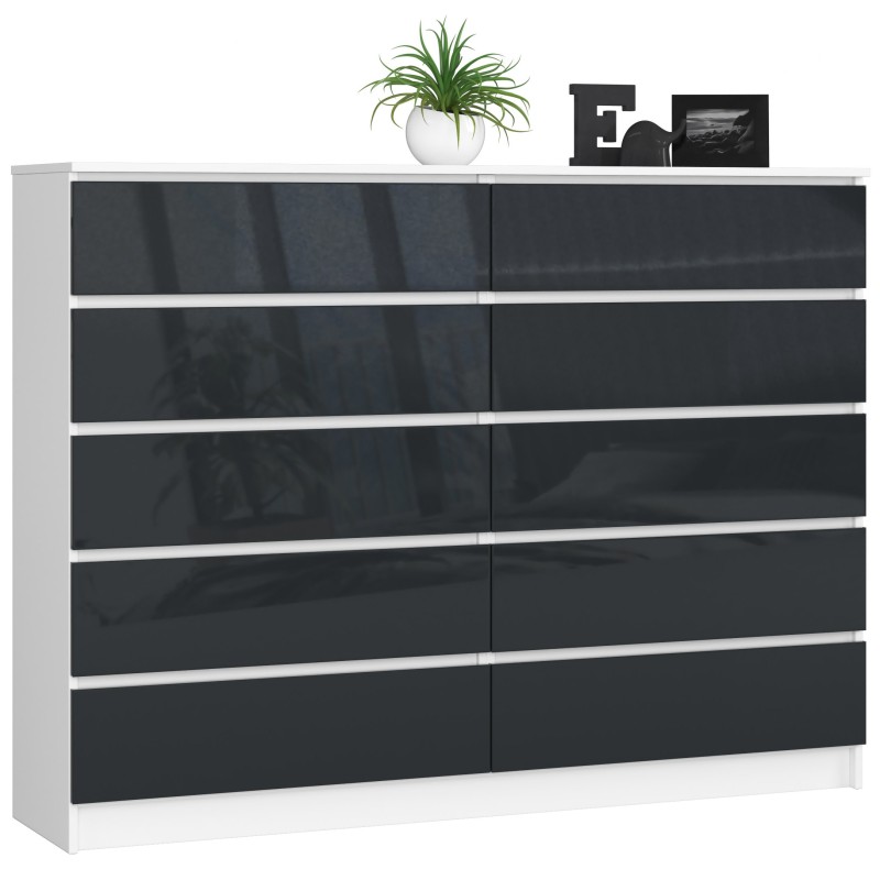 KOMODA K160 10SZ CLP PK GRAFIT POŁYSK KOMODA K160 10SZ CLP PK GRAFIT POŁYSK