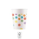 Colour Dots paper cup 8 pcs 200 ml FSC