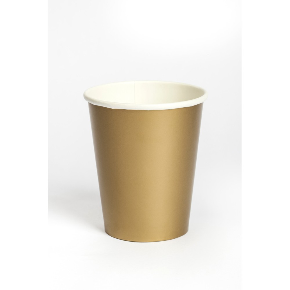 Colour Gold paper cup 8 pcs 250 ml