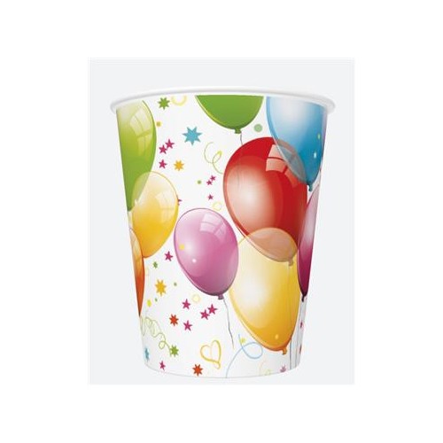 Colour Balloons balloon paper cup set of 8 250 ml