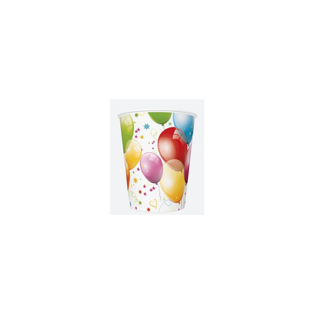 Colour Balloons balloon paper cup set of 8 250 ml
