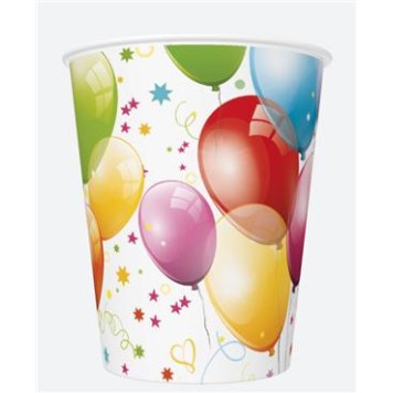 Colour Balloons balloon paper cup set of 8 250 ml