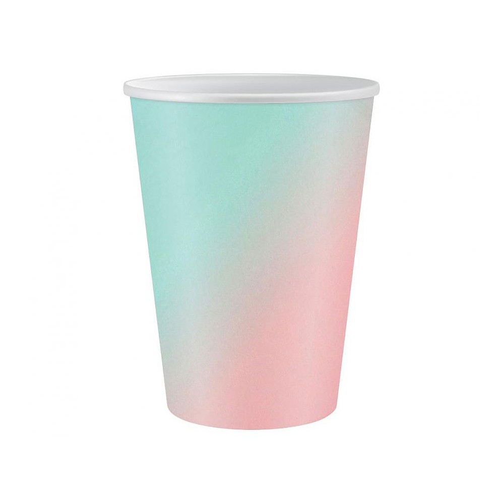 Colour Ombre paper cup set of 6 pcs 266 ml