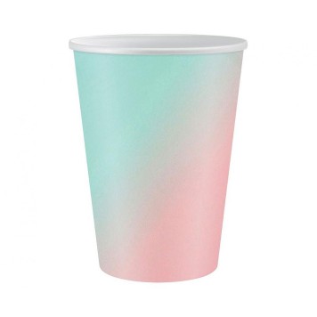 Colour Ombre paper cup set of 6 pcs 266 ml