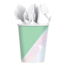 Party Shimmering Party Colorful Shimmering Paper Cup Set of 8 250 ml