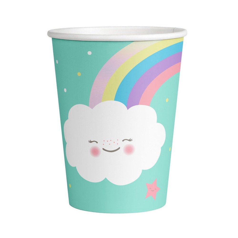 Rainbow Rainbow and Cloud and Cloud paper cup 8 pcs 250 ml