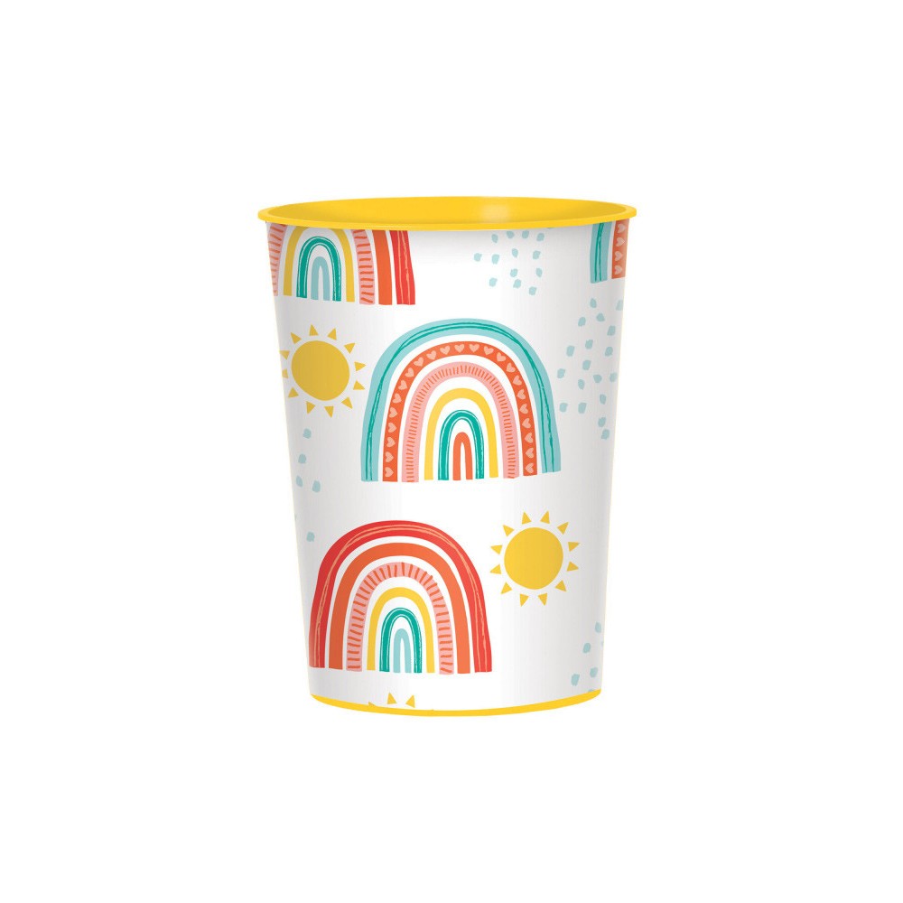 Rainbow Retro paper cup 8 pcs 250 ml