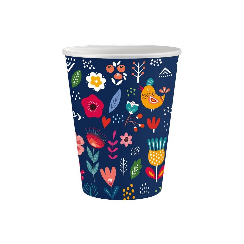 Spring Have Fun Dark paper cup 6 pcs 250 ml