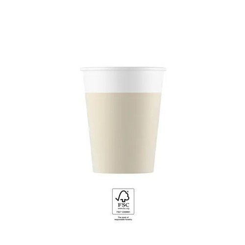 Colour Unicolour Beige, Paper Cup 8 pcs 200 ml FSC