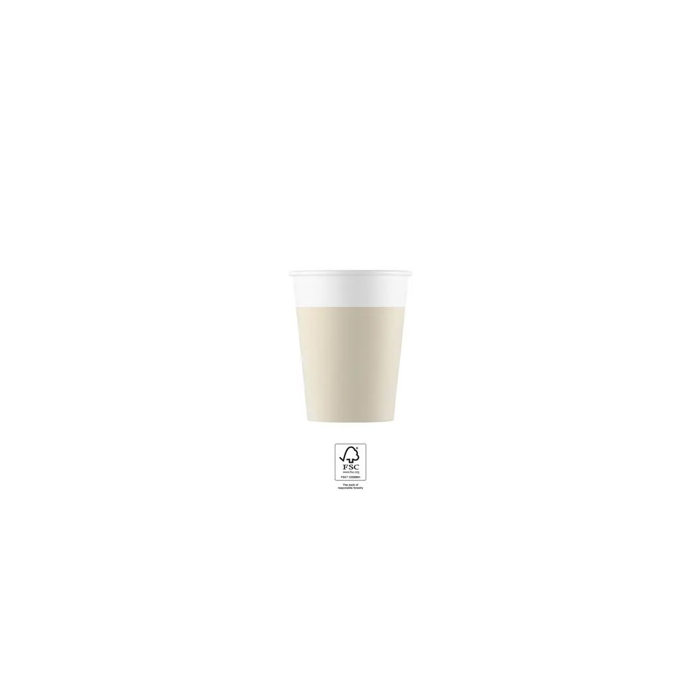 Colour Unicolour Beige, Paper Cup 8 pcs 200 ml FSC