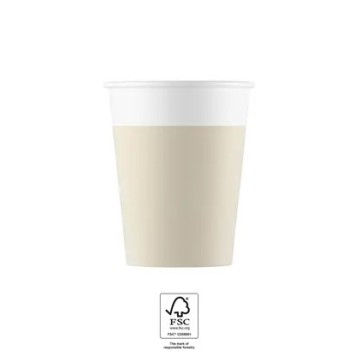 Colour Unicolour Beige, Paper Cup 8 pcs 200 ml FSC