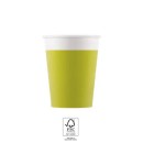 Colour Unicolour Light Green, Green paper cup 8 pcs 200 ml FSC
