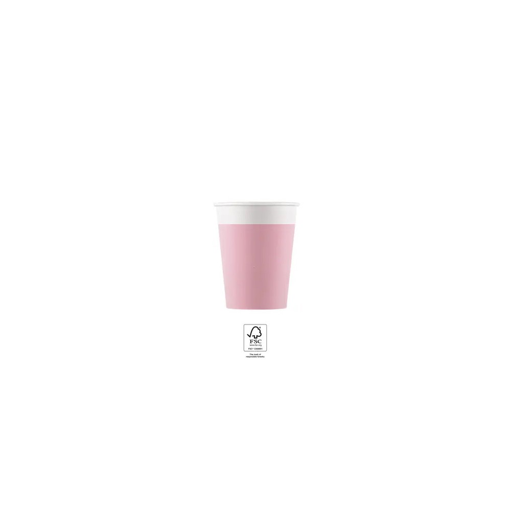Colour Unicolour Pink, Paper Cup 8 pcs 200 ml FSC