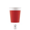 Colour Unicolour Red, Red Paper Cup 8 pcs 200 ml FSC