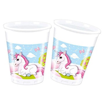Unicorn Castle plastic cup 8 pcs 200 ml