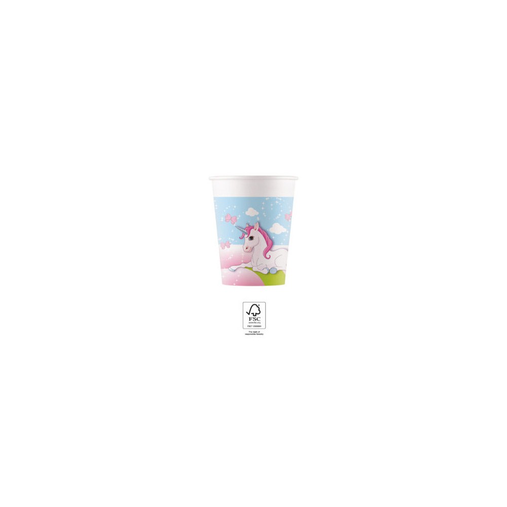 Unicorn Castle paper cup 8 pcs 200 ml FSC