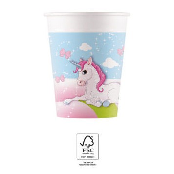 Unicorn Castle paper cup 8 pcs 200 ml FSC