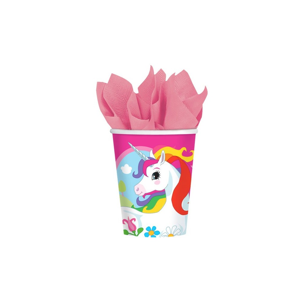 Unicorn Meadow paper cup 8 pcs 250 ml