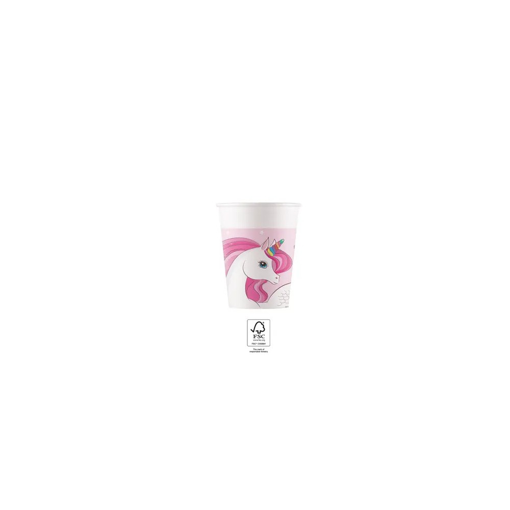 Unicorn Rainbow Colors paper cup 8 pcs 200 ml FSC
