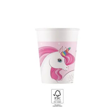 Unicorn Rainbow Colors paper cup 8 pcs 200 ml FSC