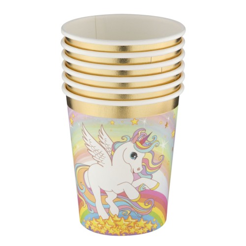 Unicorn Rainbow paper cup, 6 pcs, 250 ml