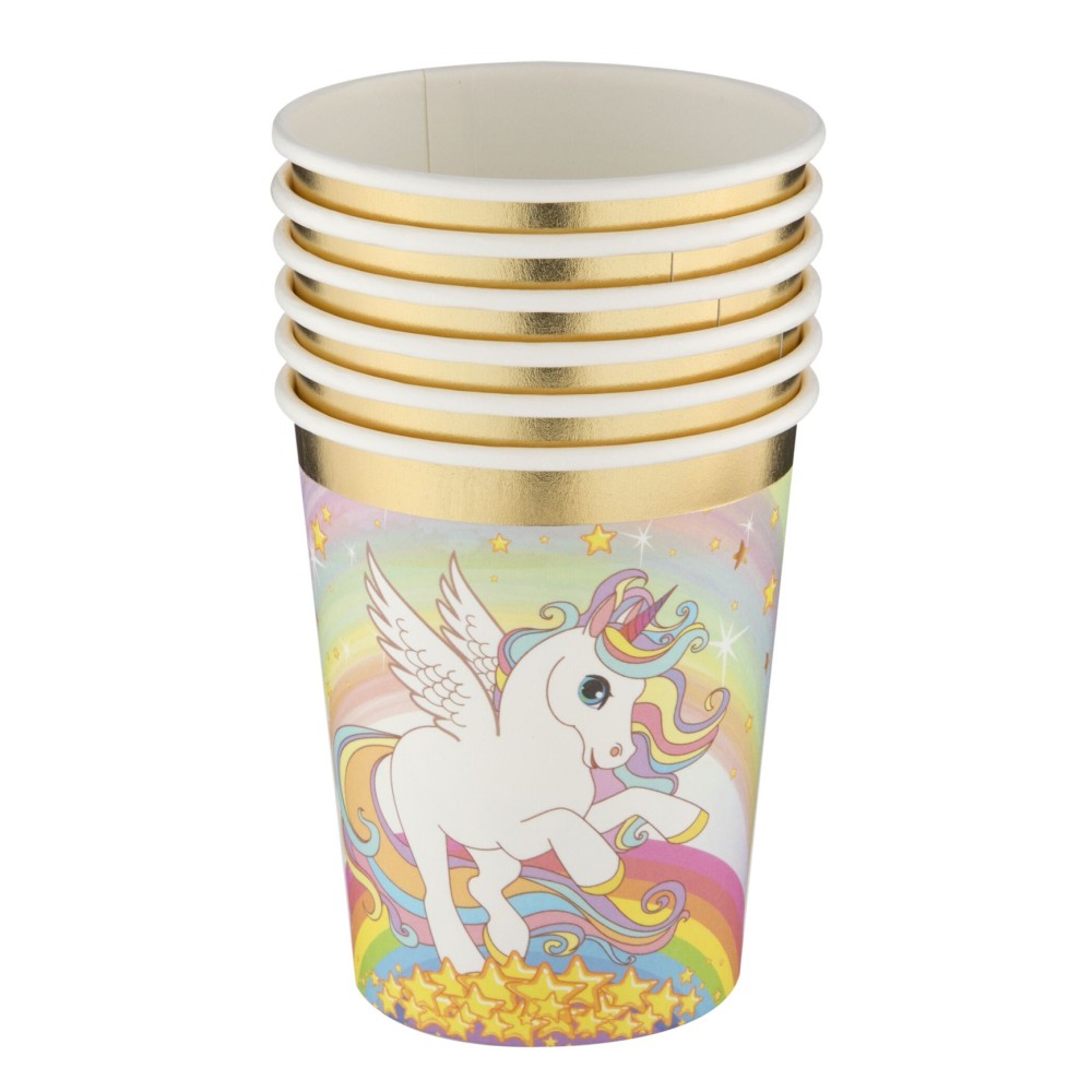 Unicorn Rainbow paper cup, 6 pcs, 250 ml