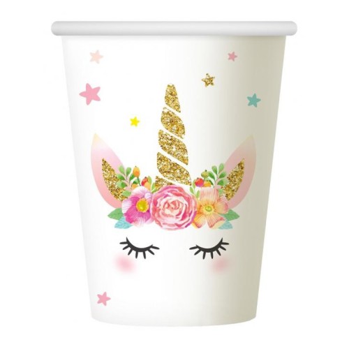 Unicorn Star paper cup 6 pieces 266 ml