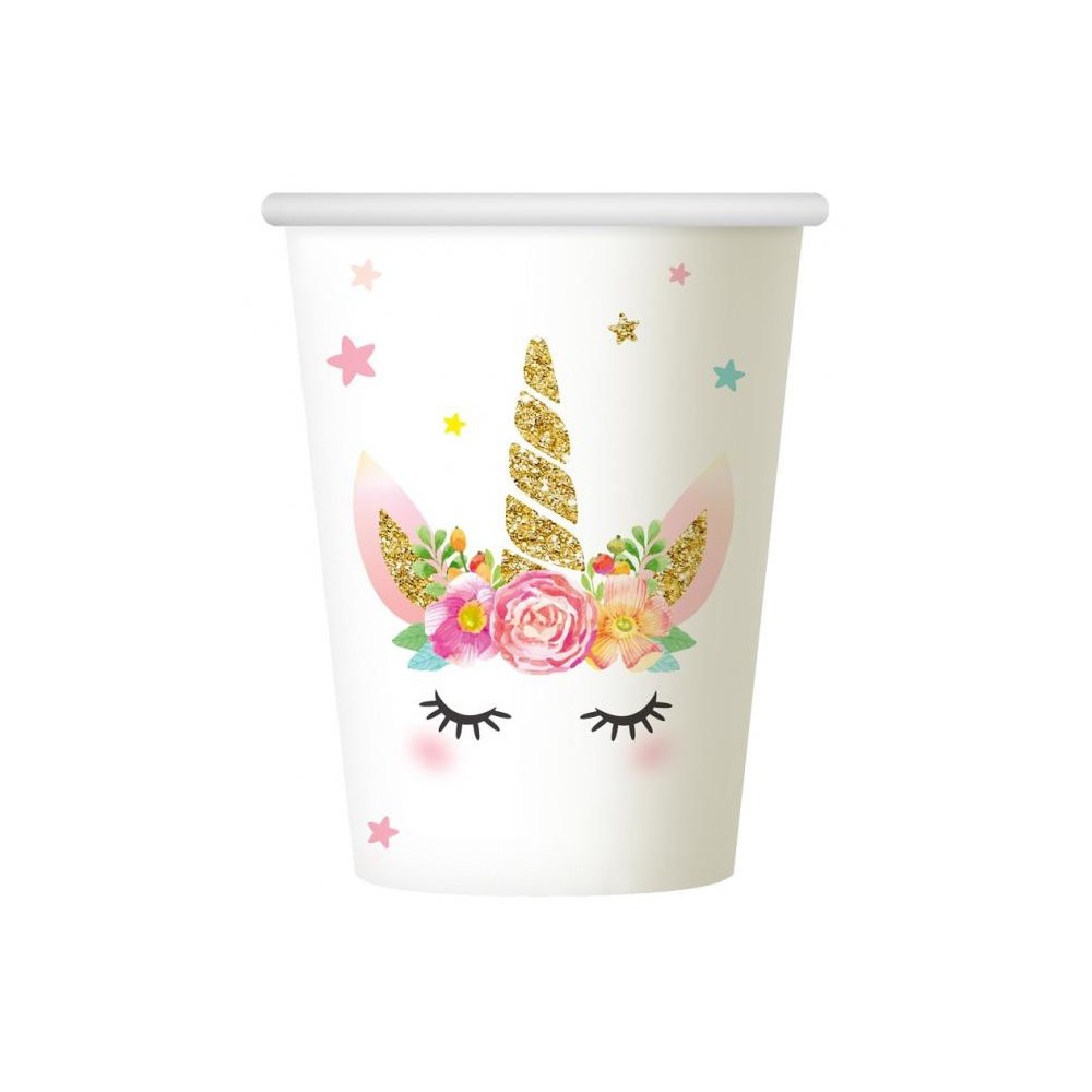 Unicorn Star paper cup 6 pieces 266 ml