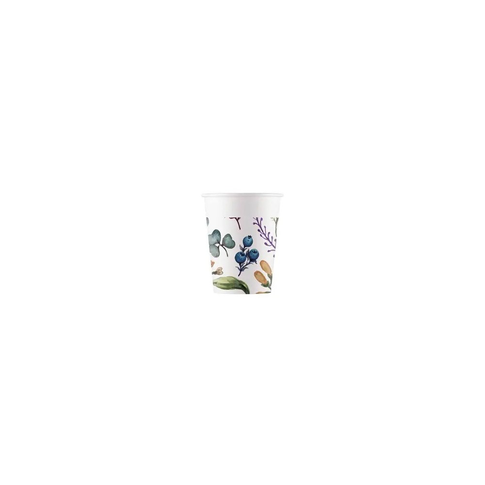 Flower Herbs paper cup set of 8, 200 ml