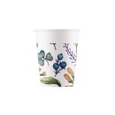 Flower Herbs paper cup set of 8, 200 ml