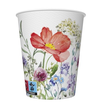 Colour Meadow in June Flower paper cup set of 8 250 ml