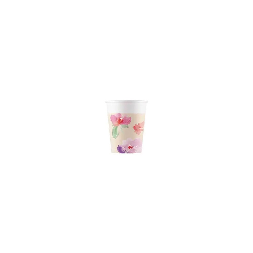 Flower Watercolor Flowers paper cup 8 pcs 200 ml