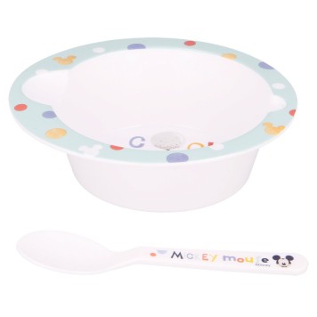 Disney Mickey  baby micro deep plate + spoon set