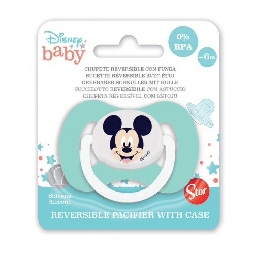 Disney Mickey  reversible baby pacifier with case