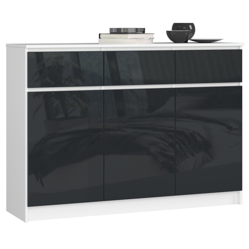 KOMODA K140 3D 3SZ CLP GRAFIT POŁYSK KOMODA K140 3D 3SZ CLP GRAFIT POŁYSK