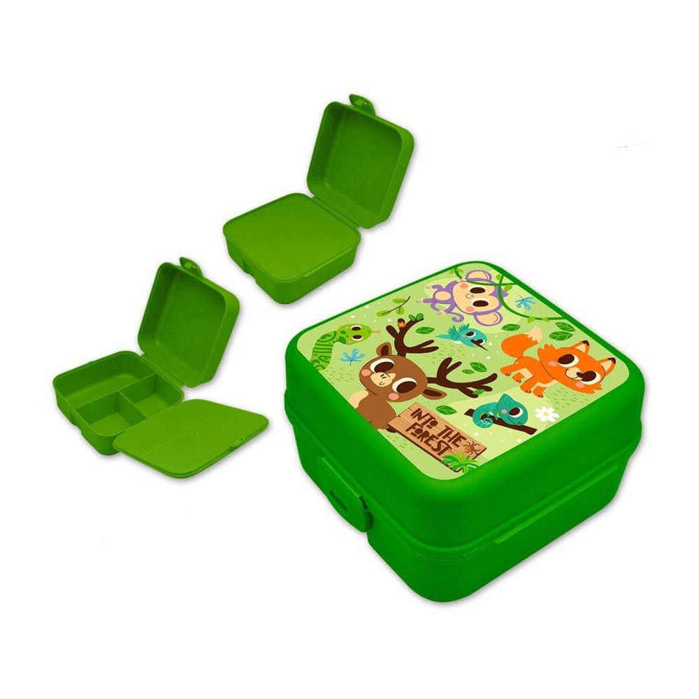 Animals Into the Forest multi-compartment lunch box, sandwich box