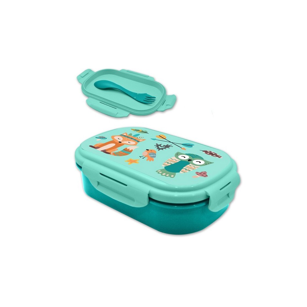 Animals sandwich box + cutlery set