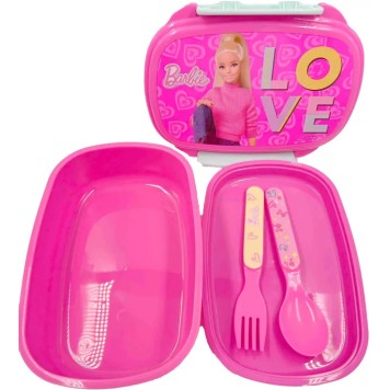Barbie Love sandwich box + cutlery set