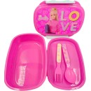 Barbie Love sandwich box + cutlery set