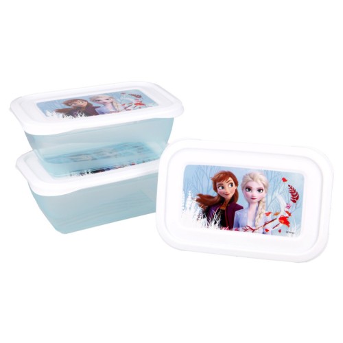 Disney Frozen Blue Forest plastic lunchbox set of 3