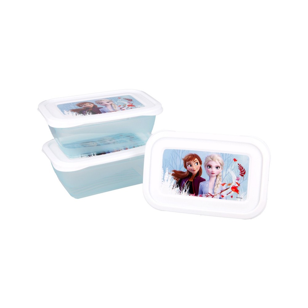 Disney Frozen Blue Forest plastic lunchbox set of 3