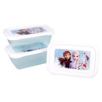 Disney Frozen Blue Forest plastic lunchbox set of 3
