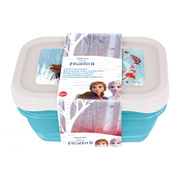Disney Frozen Blue Forest plastic lunchbox set of 3