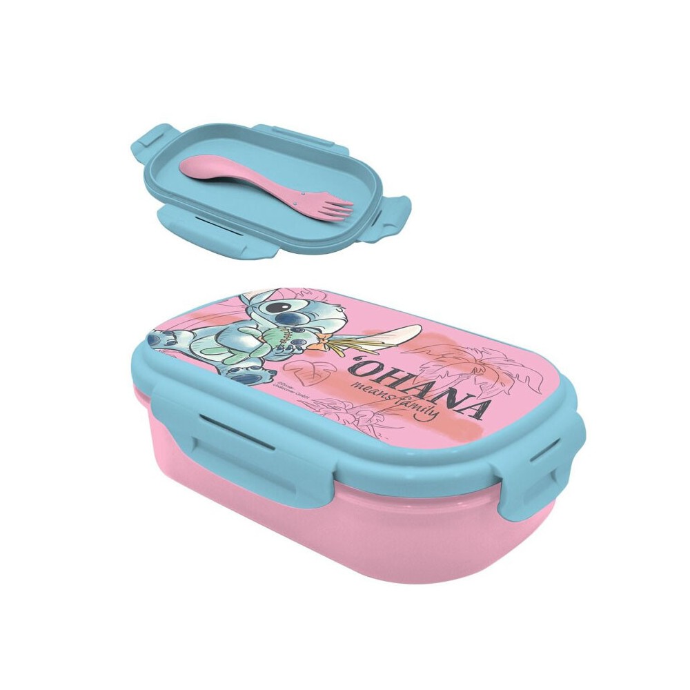 Disney Lilo and Stitch Cheeky sandwich box + cutlery set