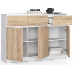 KOMODA K140 3D 3SZ CLP BIAŁA / SONOMA