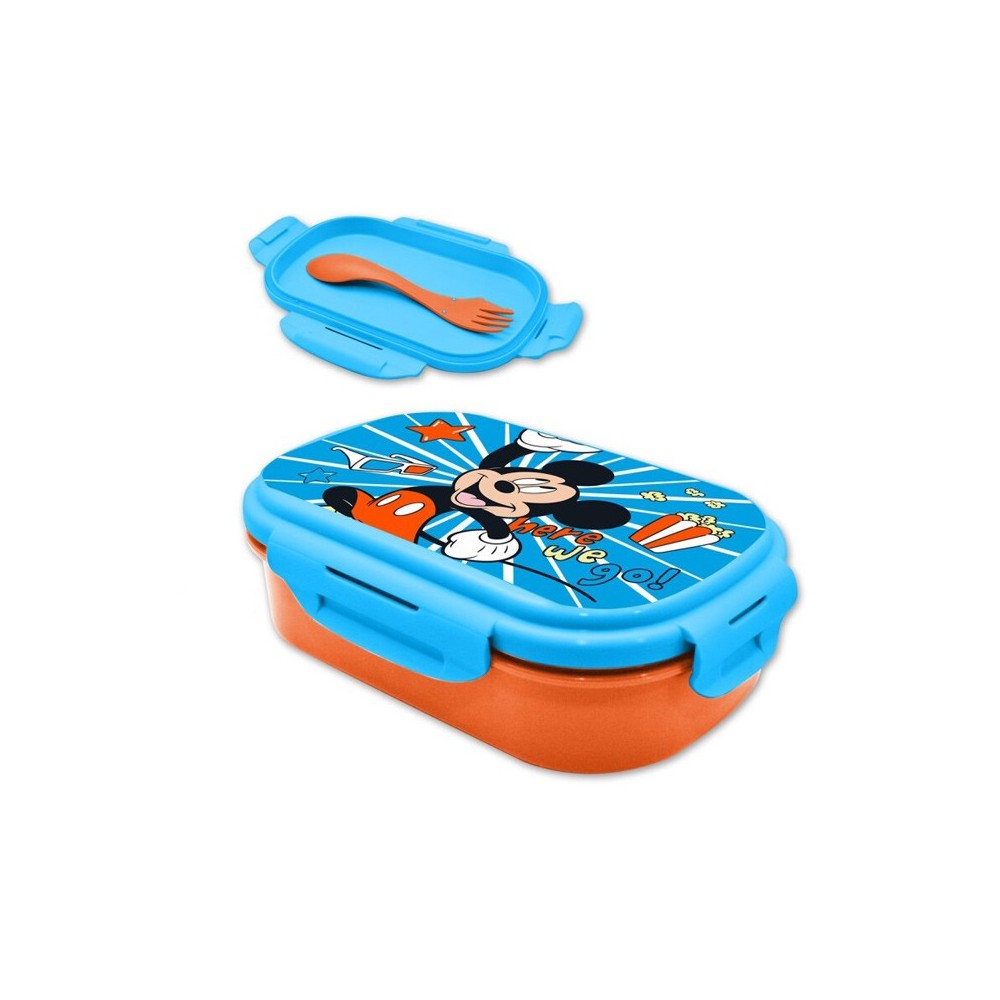 Disney Mickey  Go Sandwich Box + Cutlery Set